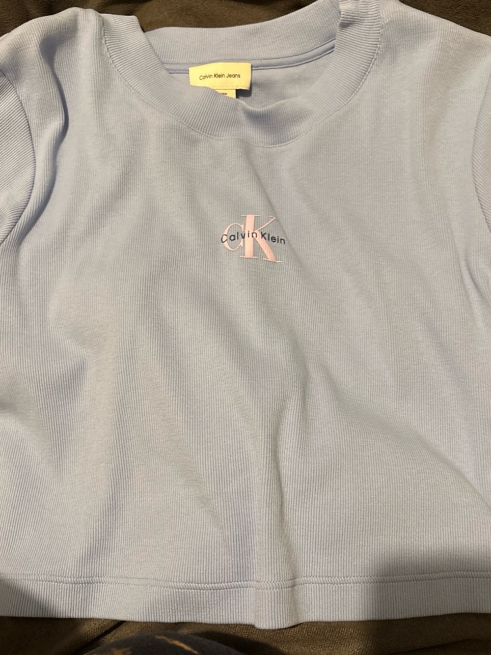 Calvin Klein Light Blue Tee with Pink CK Logo